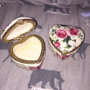 Cute Ceramic Vanity Heart boxes